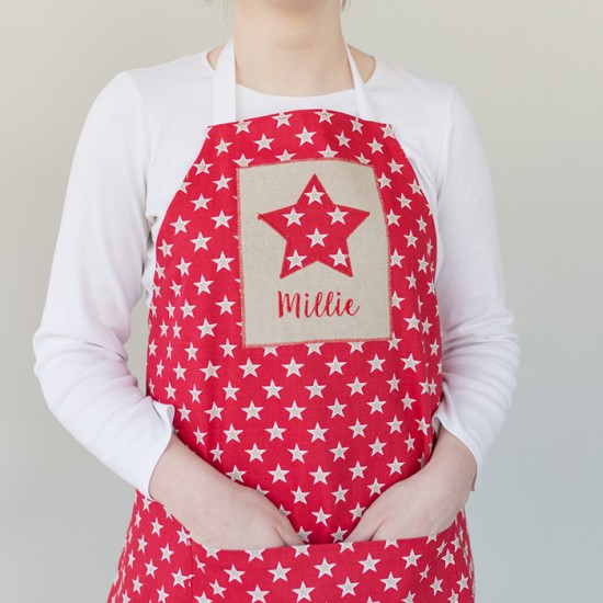 Personalised Red Star Apron